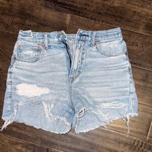 American Eagle Outfitters Light Wash Ripped Jean Shorts